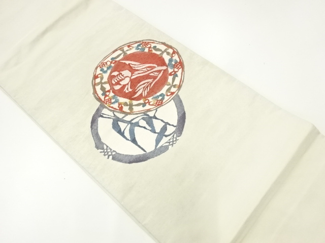 JAPANESE FUKURO OBI / WOVEN FLORAL PLANTS